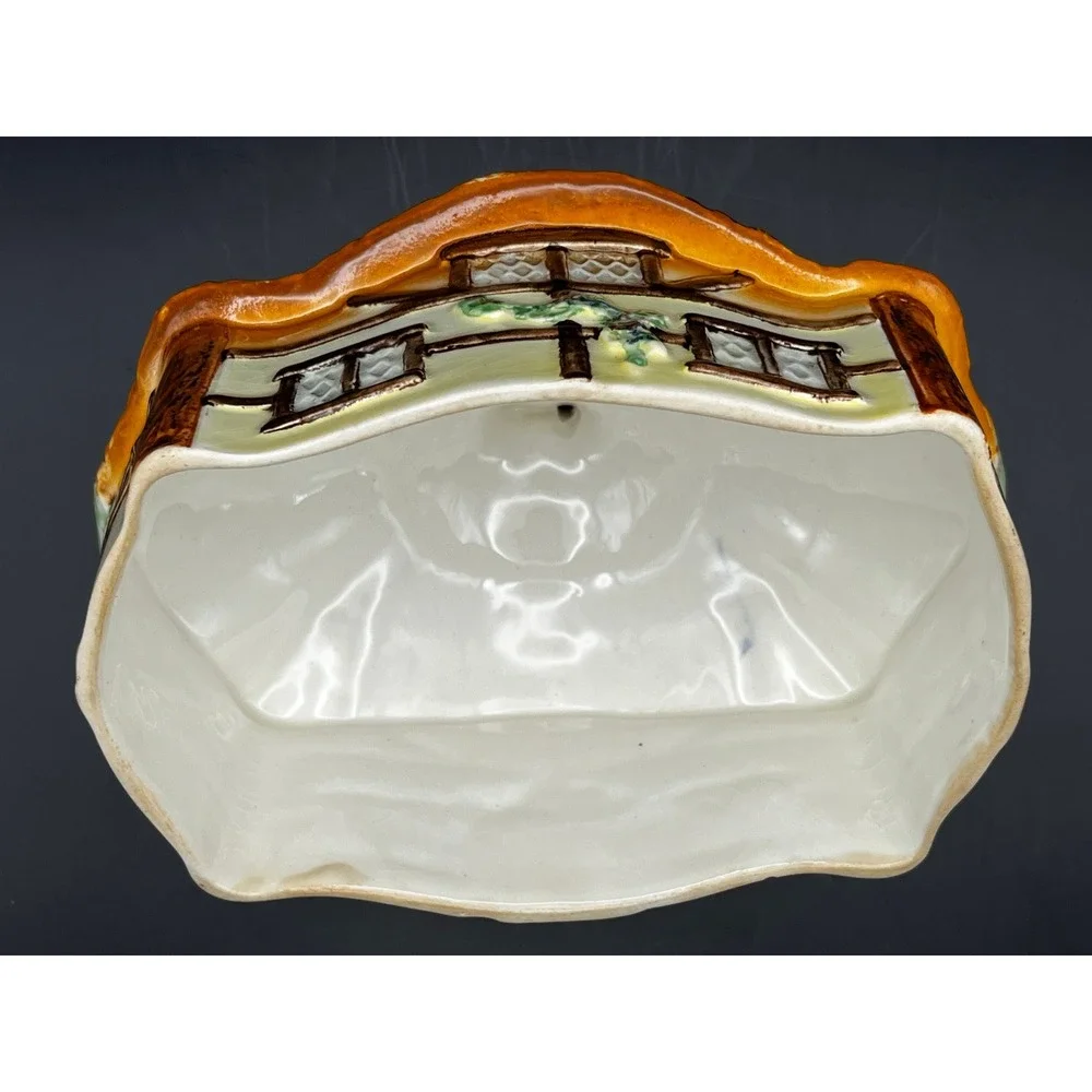 Vtg J Shaw‎ Sons Burlington Ware Cottage Butter Dish Lid Tray Devon Cobb England